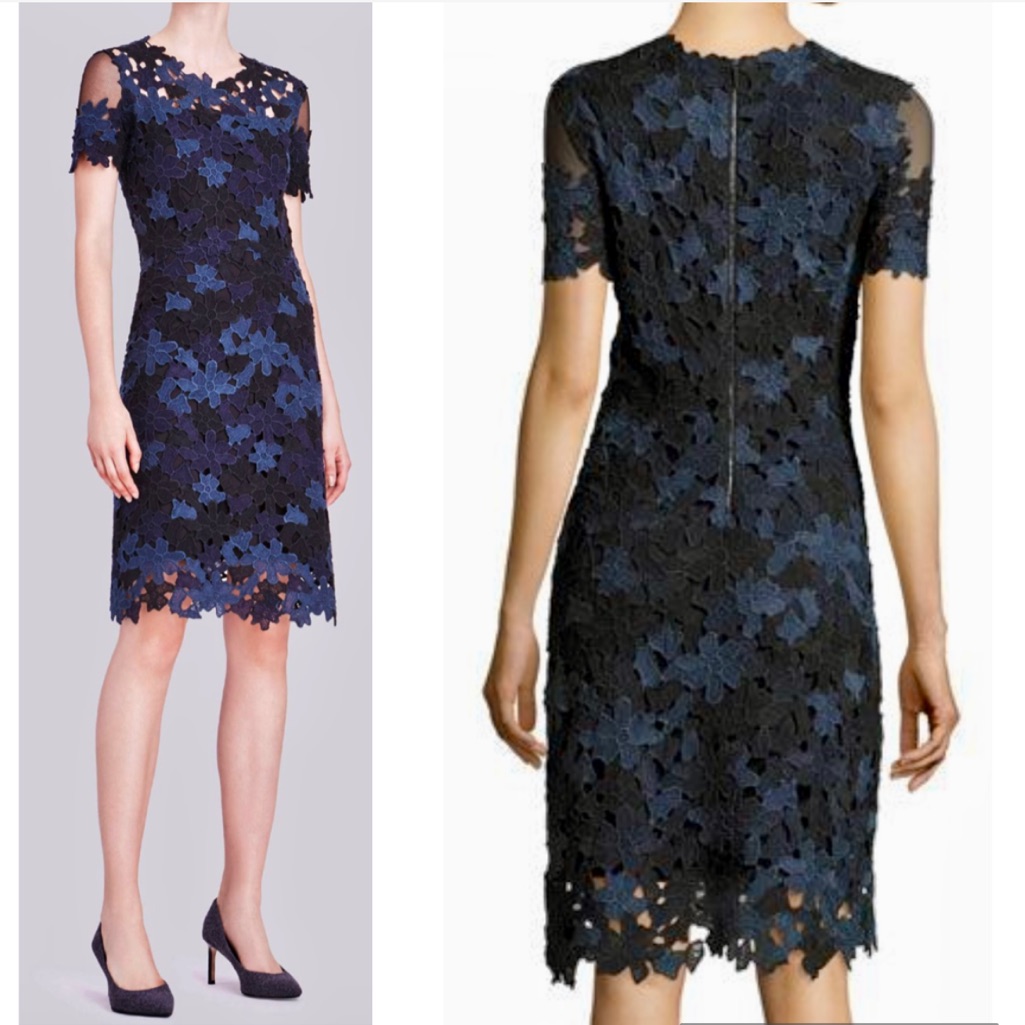 Elie Tahari Floral Lace Opera Sheath Dress